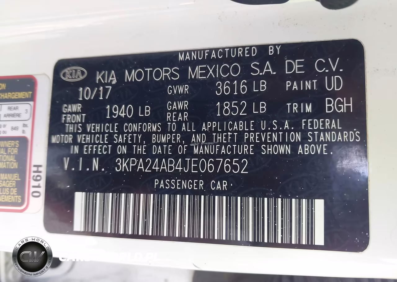 2018 Kia Rio Lx VIN:3KPA24AB4JE067652 - 9