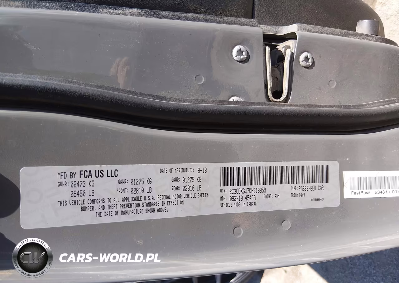 2019 Dodge Charger Scat Pack Rwd VIN:2C3CDXGJ7KH518859 - 9