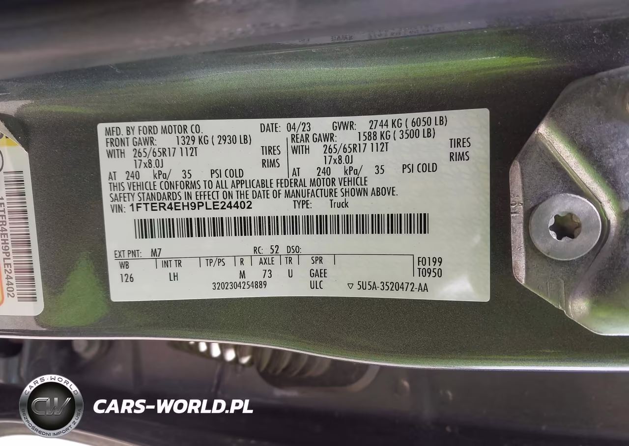 2023 Ford Ranger Xl VIN:1FTER4EH9PLE24402 - 9