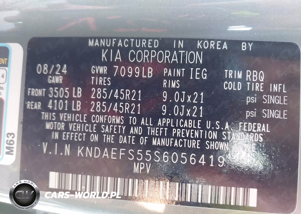 2025 Kia Ev9 Gt-Line VIN:KNDAEFS55S6056419 - 9