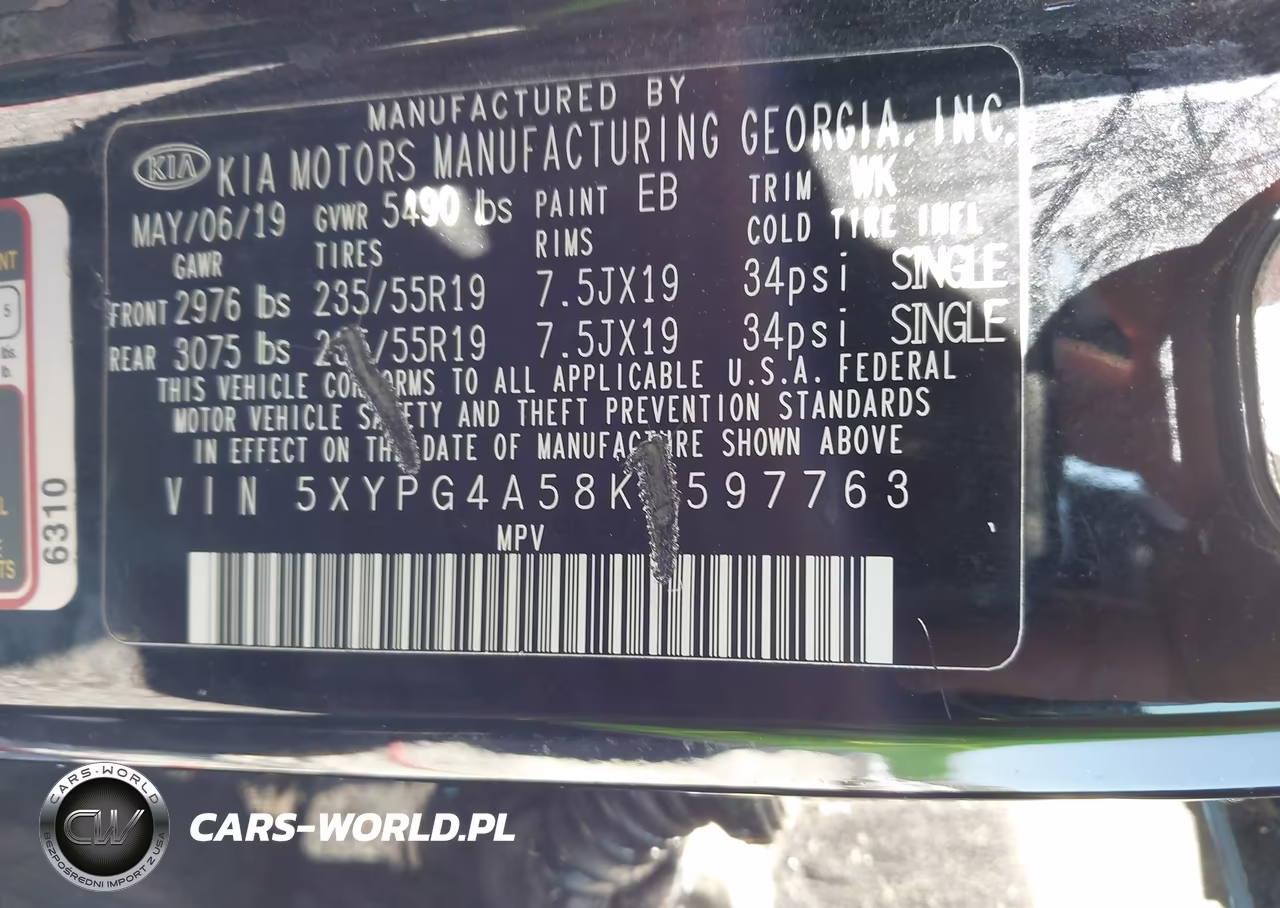 2019 Kia Sorento 3.3L S VIN:5XYPG4A58KG597763 - 9