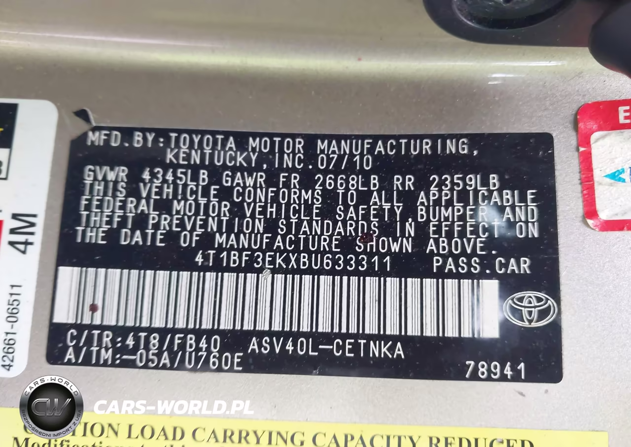 2011 Toyota Camry Le VIN:4T1BF3EKXBU633311 - 9