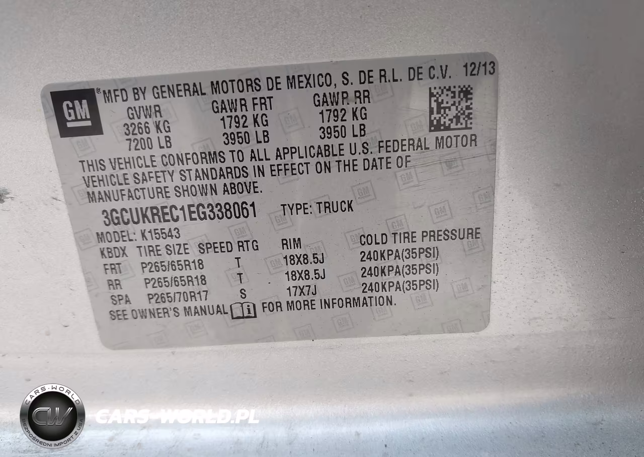 2014 Chevrolet Silverado 1500 2Lt VIN:3GCUKREC1EG338061 - 9
