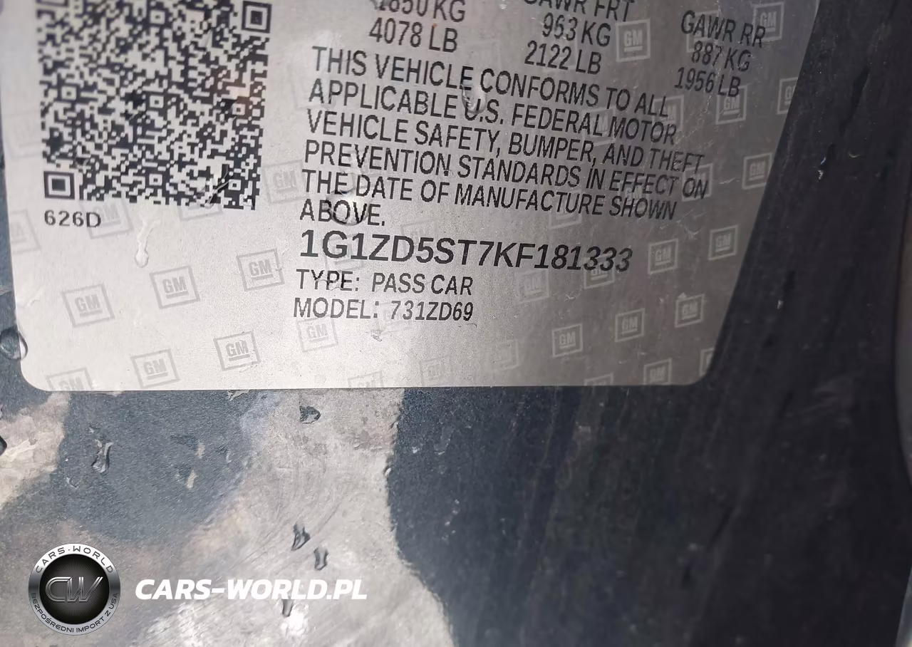 2019 Chevrolet Malibu Lt VIN:1G1ZD5ST7KF181333 - 9