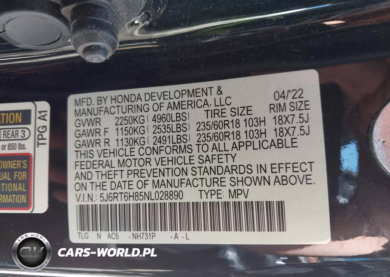 2022 Honda Cr-V Hybrid Ex-L VIN:5J6RT6H85NL028890 - 9