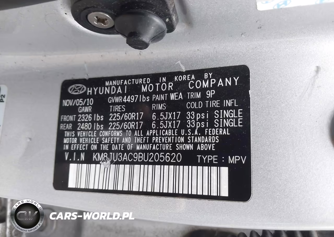 2011 Hyundai Tucson Gls VIN:KM8JU3AC9BU205620 - 9
