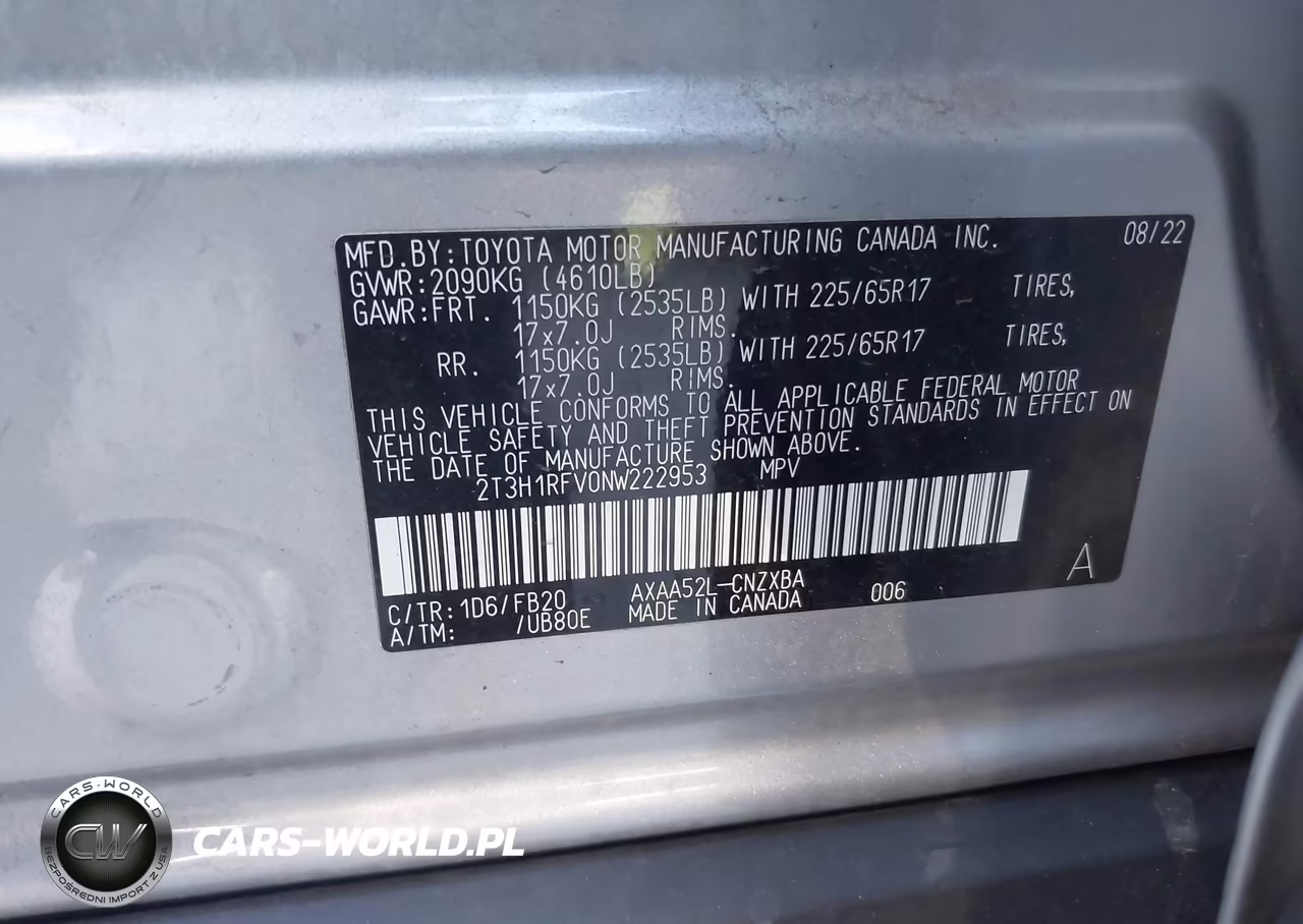 2022 Toyota Rav4 Le VIN:2T3H1RFV0NW222953 - 9