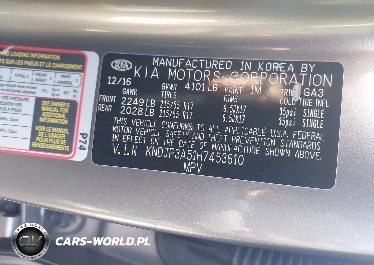 2017 Kia Soul + VIN:KNDJP3A51H7453610 - 9