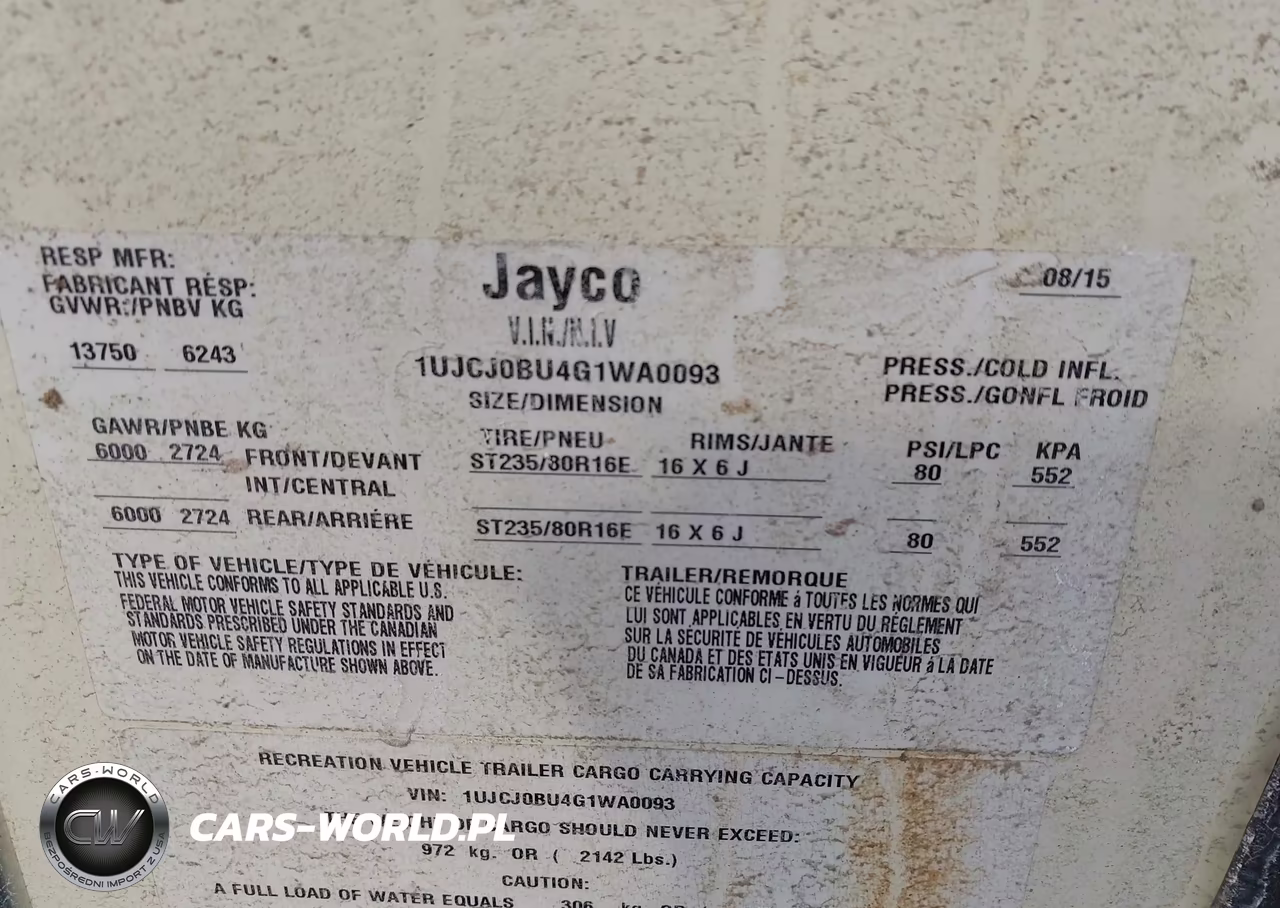 2016 Jayco Other VIN:1UJCJ0BU4G1WA0093 - 9