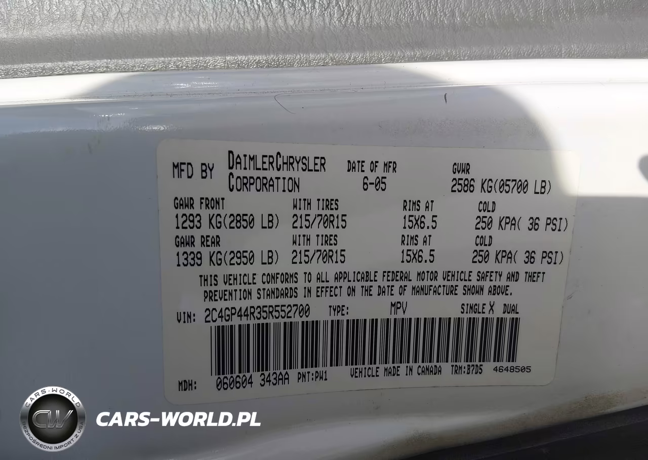 2005 Chrysler Town & Country Lx VIN:2C4GP44R35R552700 - 9