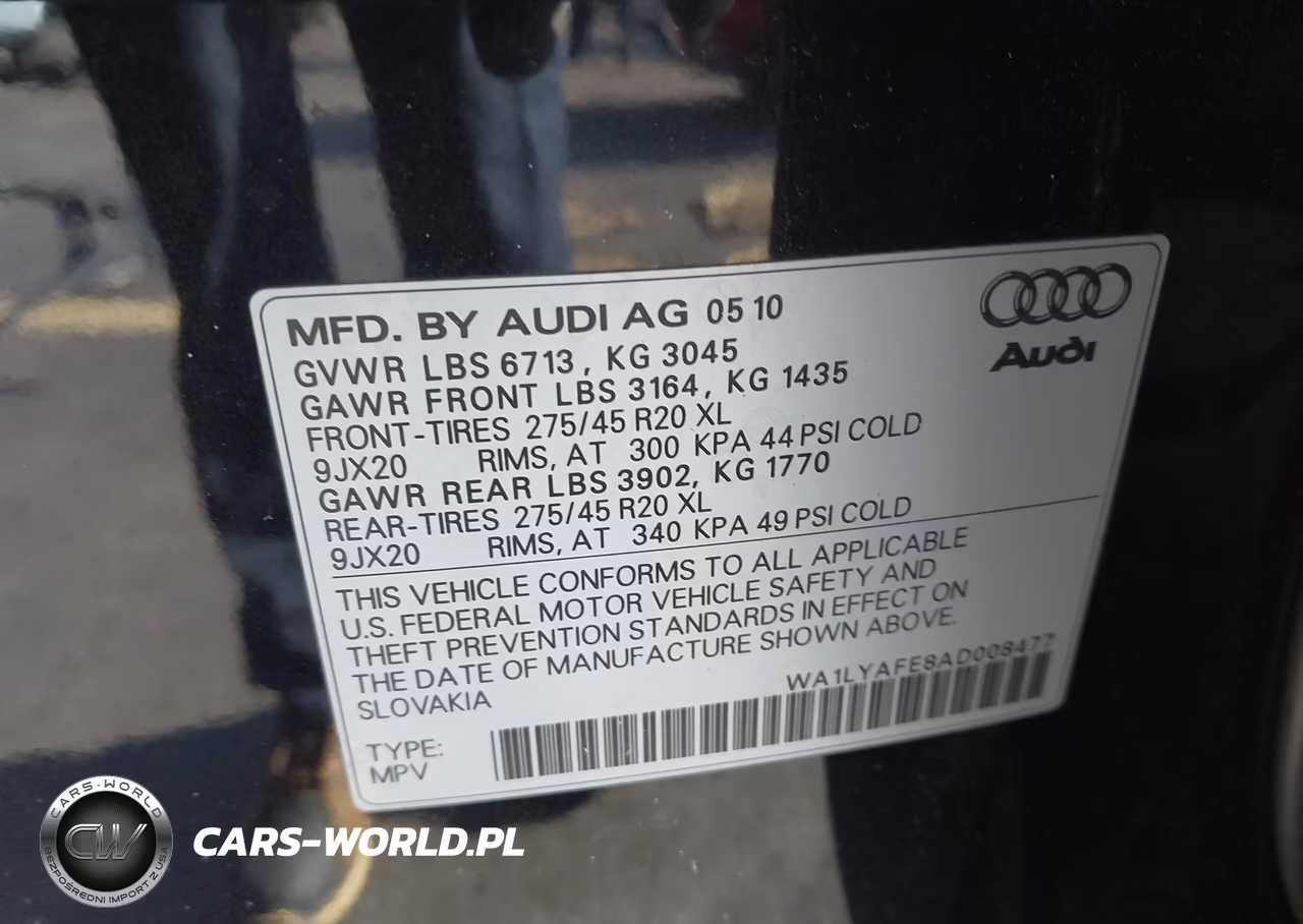 2010 Audi Q7 3.6 Premium VIN:WA1LYAFE8AD008477 - 9