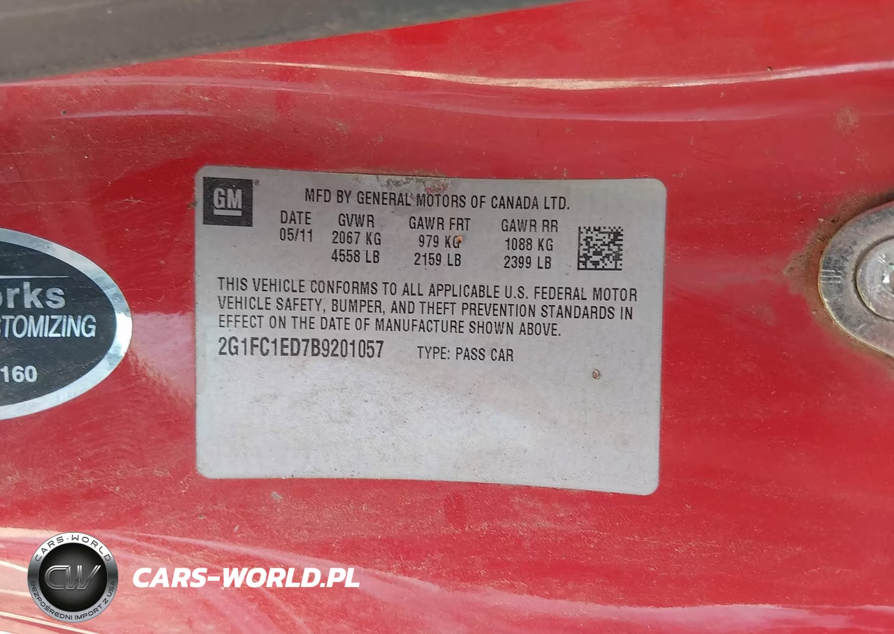 2011 Chevrolet Camaro 2Lt VIN:2G1FC1ED7B9201057 - 9