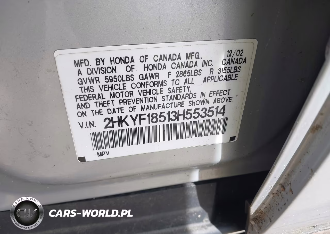 2003 Honda Pilot Ex-L VIN:2HKYF18513H553514 - 9