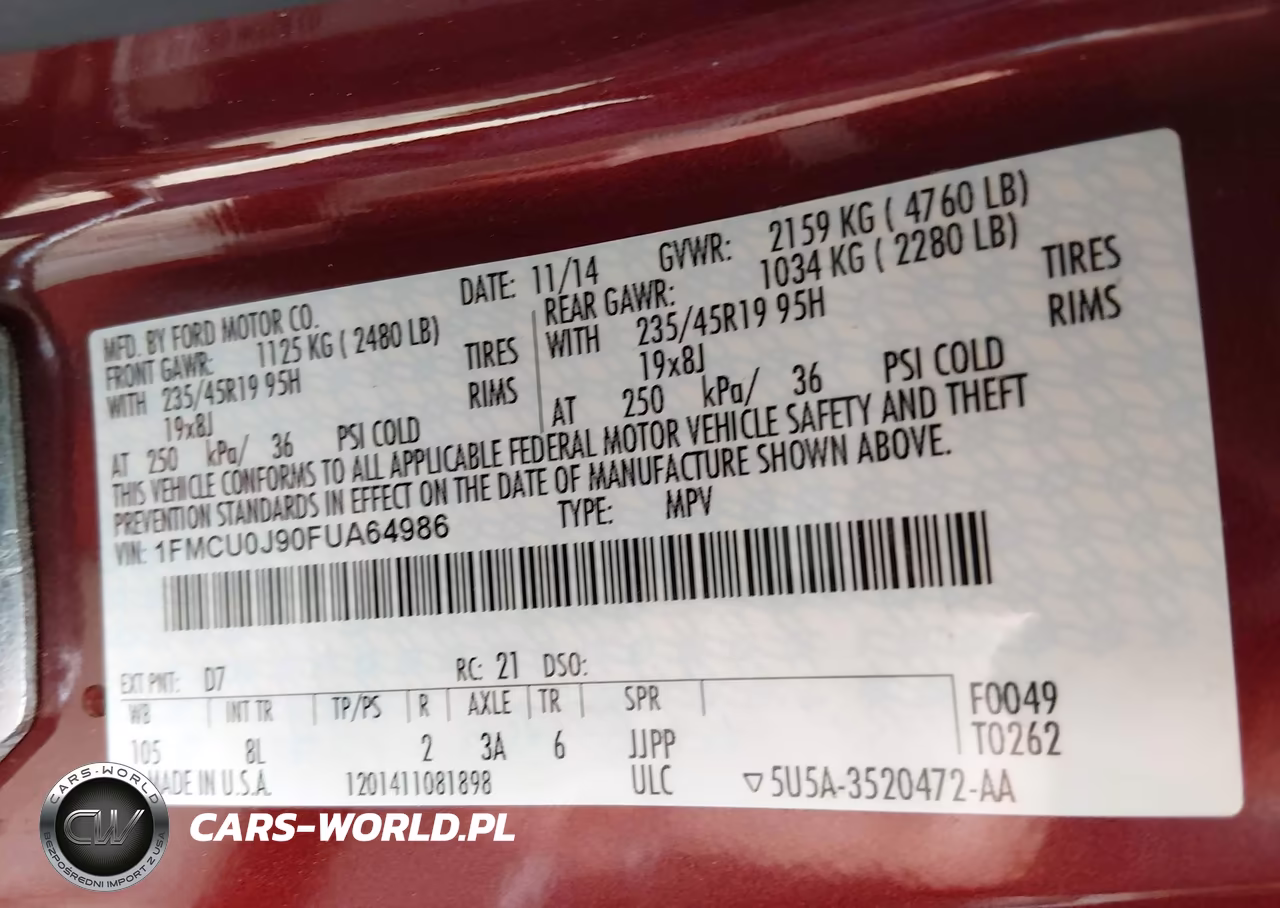 2015 Ford Escape Titanium VIN:1FMCU0J90FUA64986 - 9