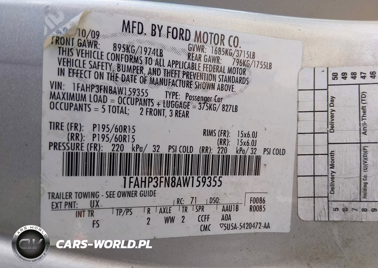 2010 Ford Focus Se VIN:1FAHP3FN8AW159355 - 9