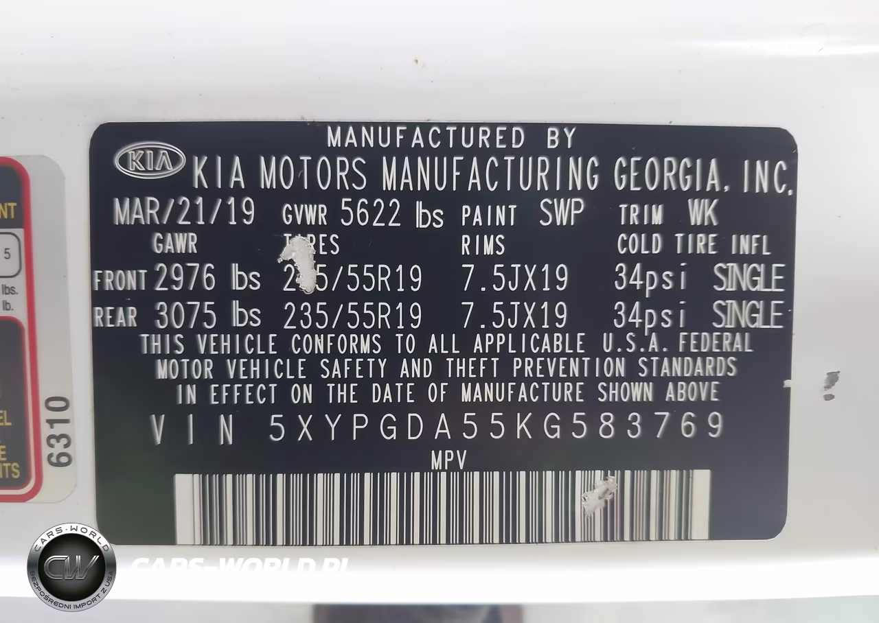 2019 Kia Sorento 3.3L S VIN:5XYPGDA55KG583769 - 9