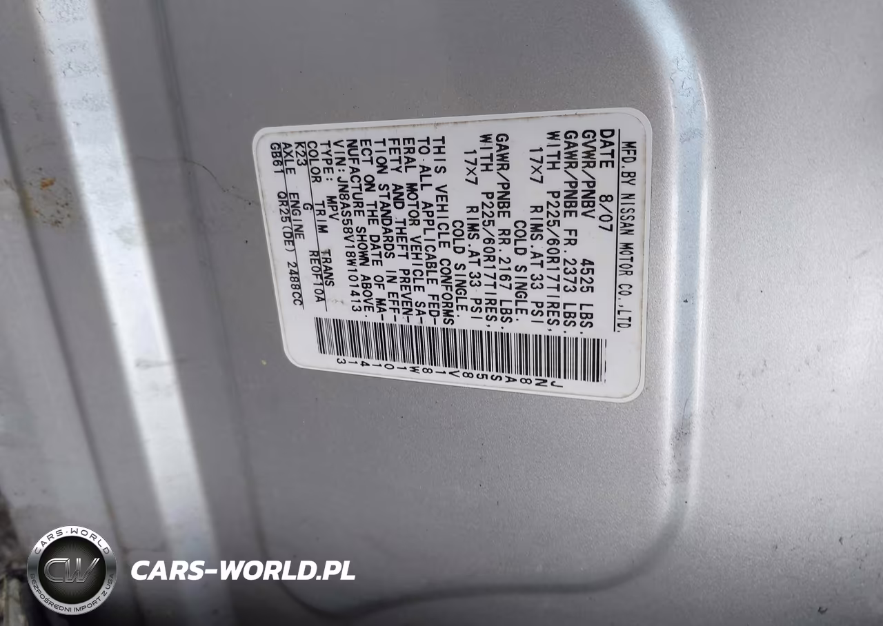 2008 Nissan Rogue Sl VIN:JN8AS58V18W101413 - 9
