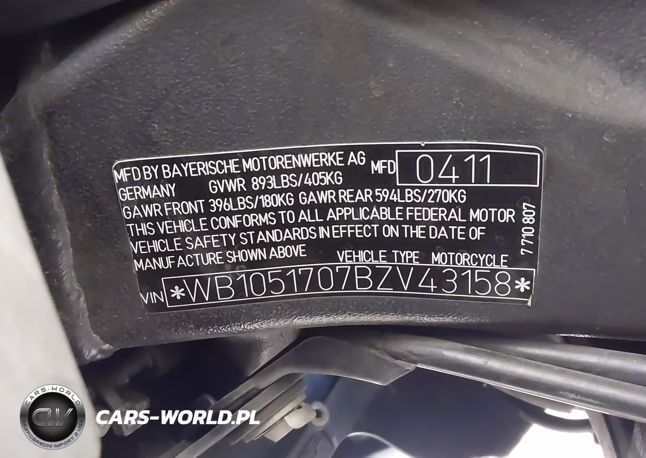 2011 BMW S 1000 Rr VIN:WB1051707BZV43158 - 10