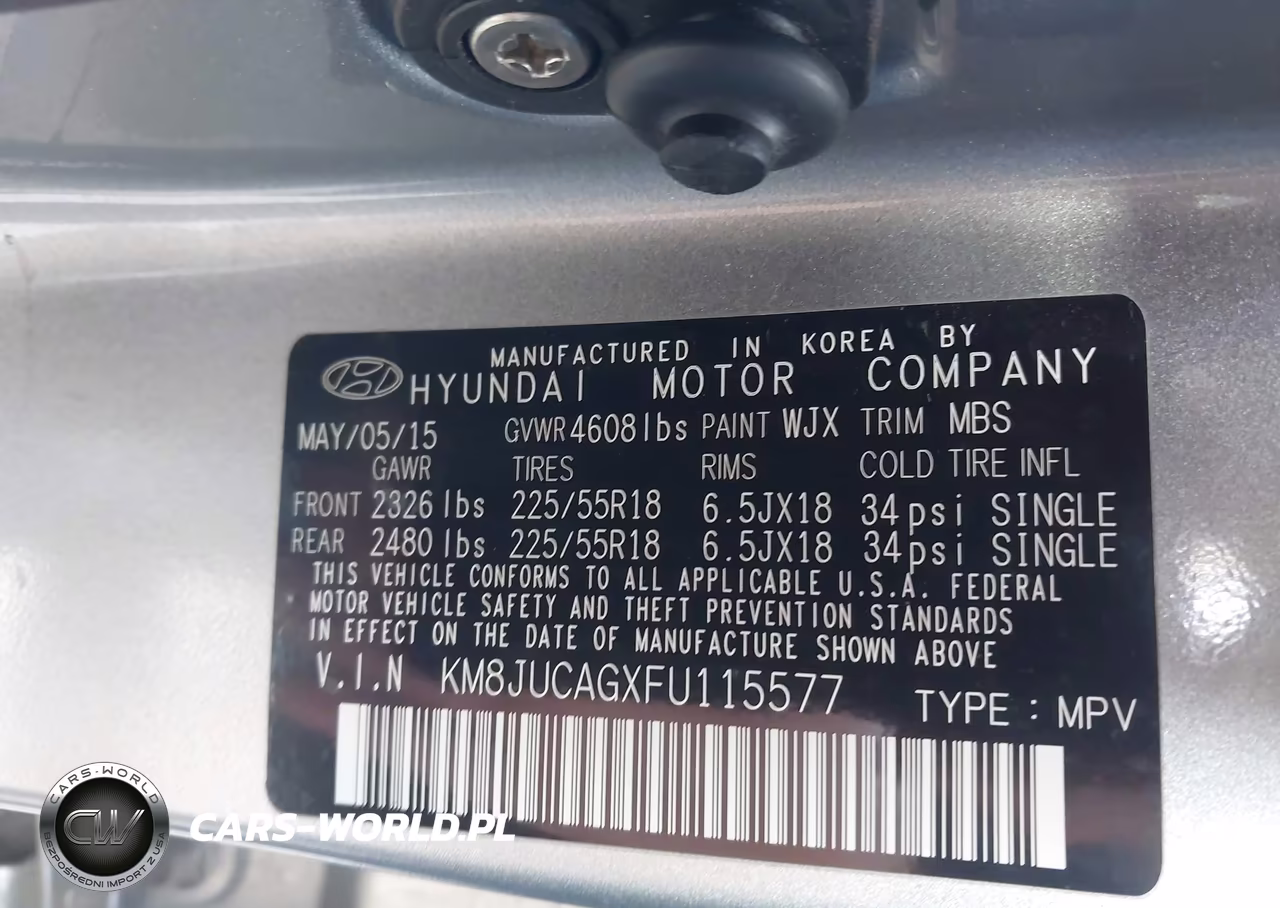 2015 Hyundai Tucson Limited VIN:KM8JUCAGXFU115577 - 9