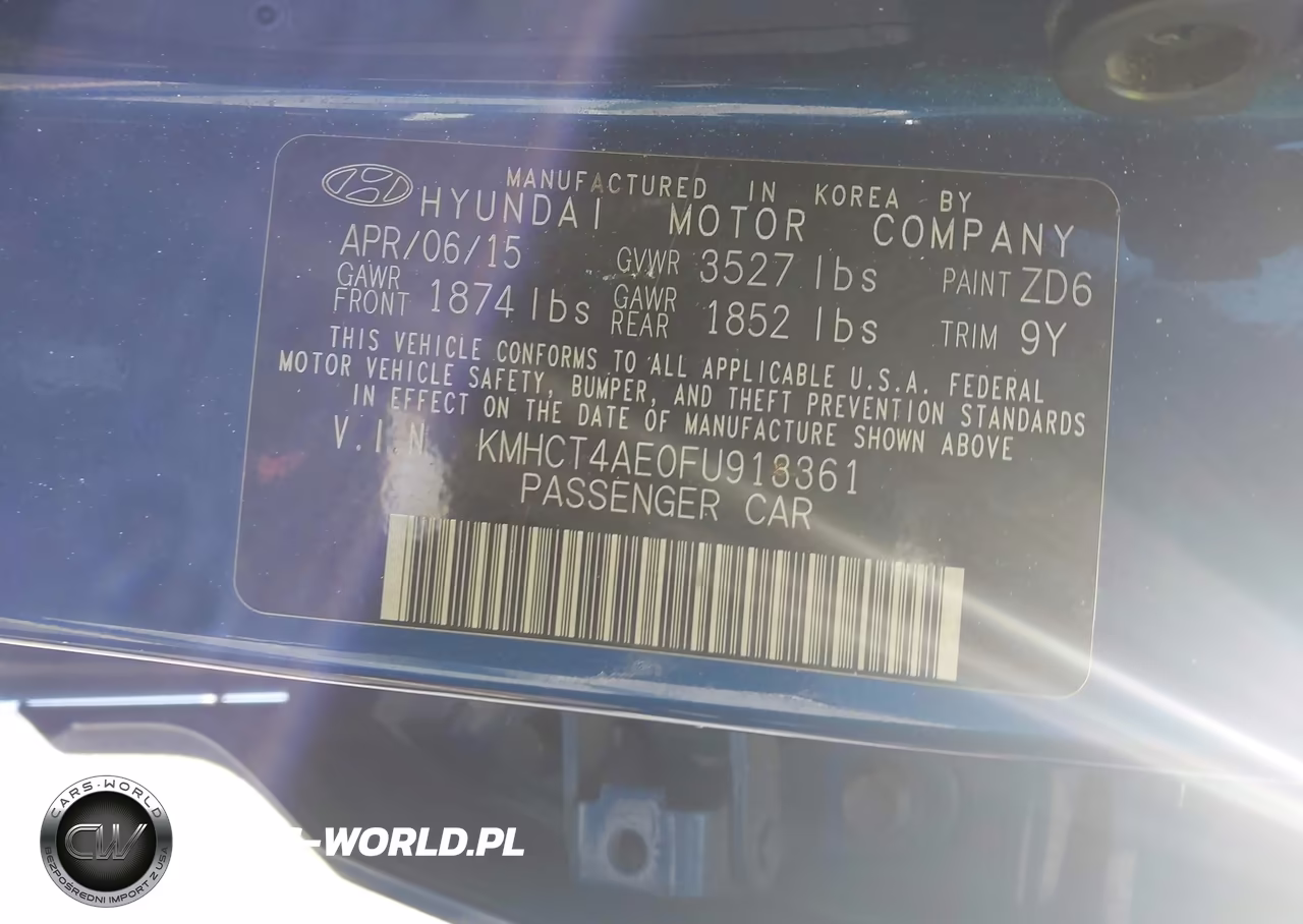 2015 Hyundai Accent Gls VIN:KMHCT4AE0FU913361 - 9