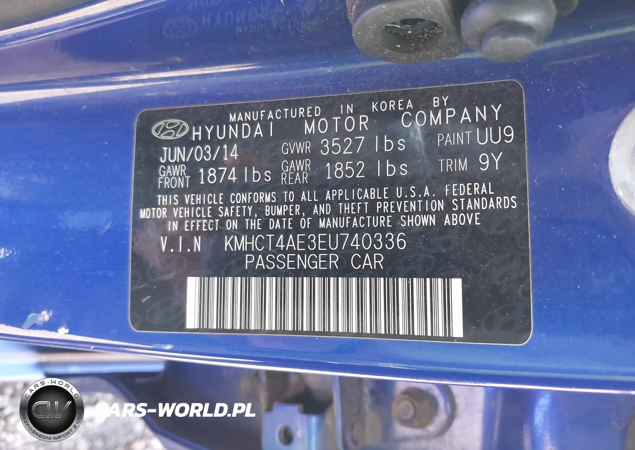 2014 Hyundai Accent Gls VIN:KMHCT4AE3EU740336 - 9