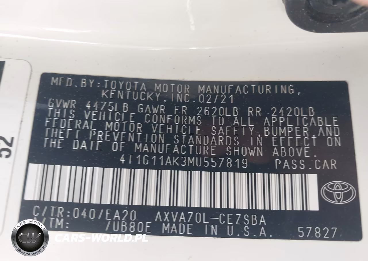 2021 Toyota Camry Se VIN:4T1G11AK3MU557819 - 9