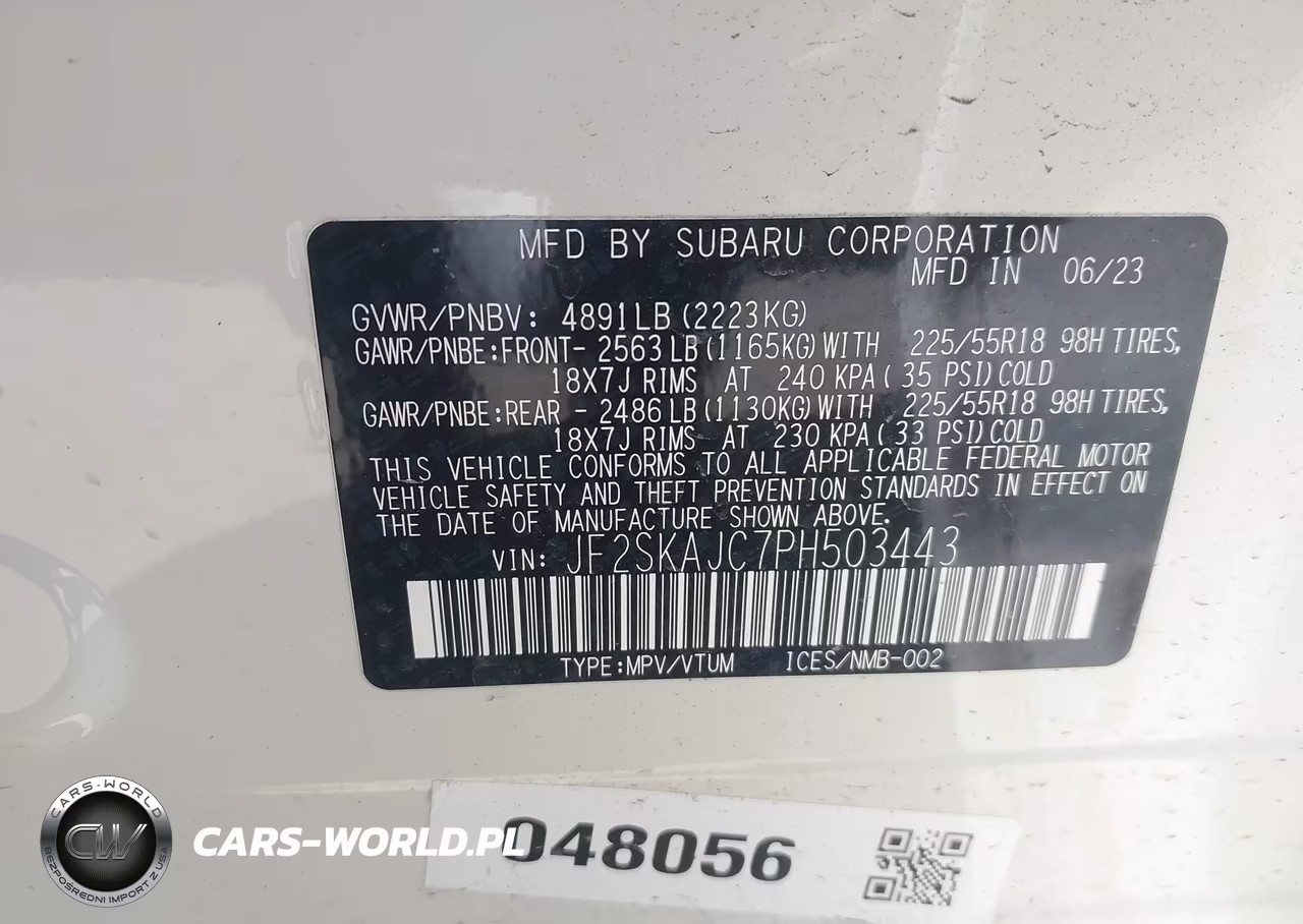 2023 Subaru Forester Sport VIN:JF2SKAJC7PH503443 - 9