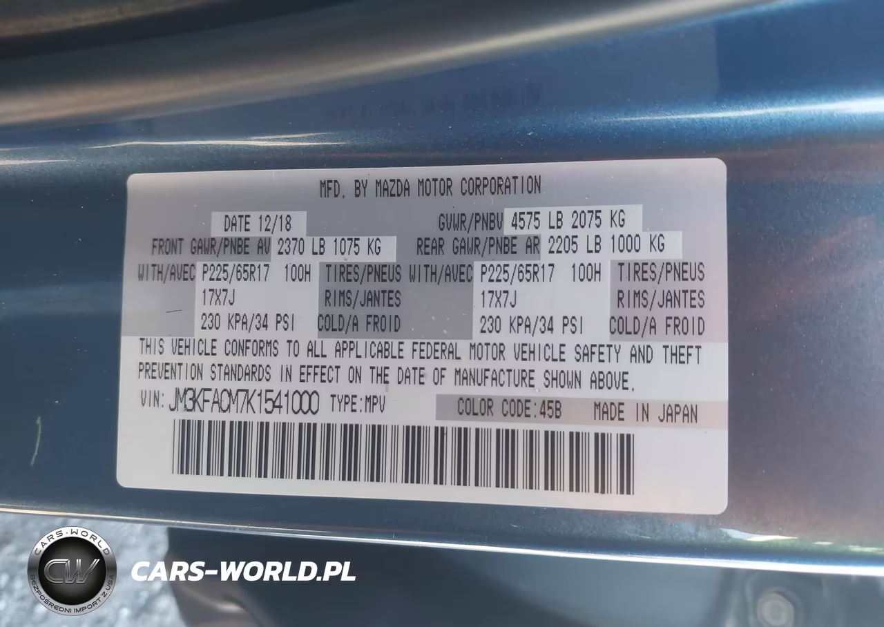 2019 Mazda Cx-5 Touring VIN:JM3KFACM7K1541000 - 9