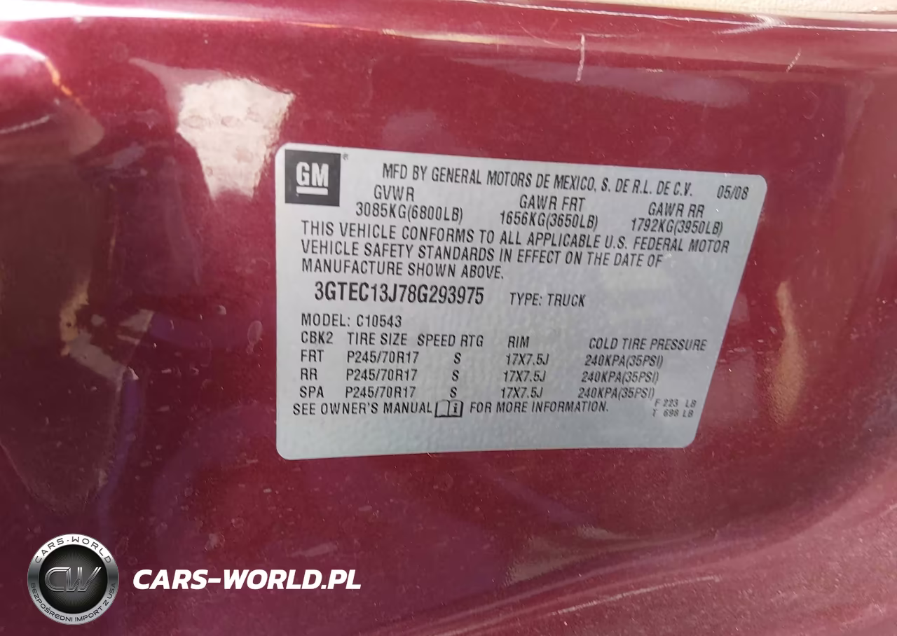 2008 GMC Sierra 1500 Sle1 VIN:3GTEC13J78G293975 - 9