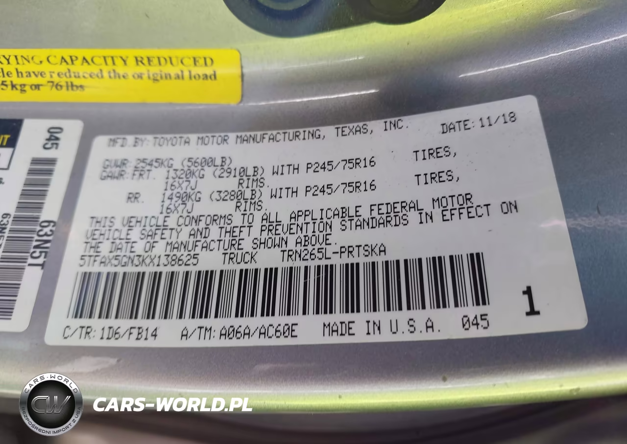 2019 Toyota Tacoma Sr VIN:5TFAX5GN3KX138625 - 9