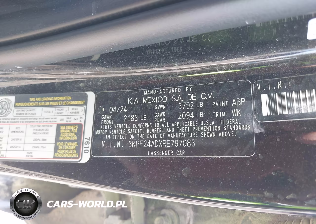 2024 Kia Forte Lxs VIN:3KPF24ADXRE797083 - 9