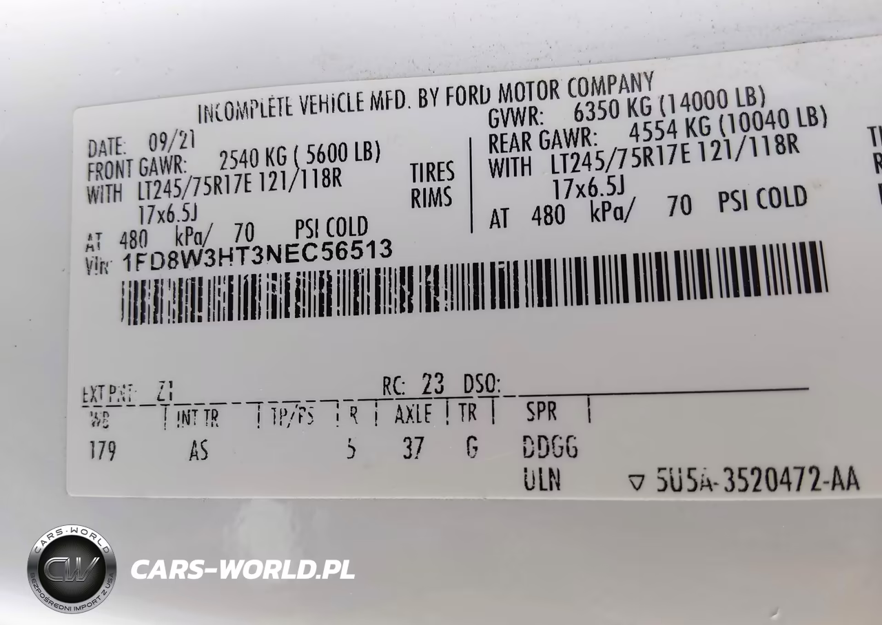 2022 Ford F-350 Chassis Xl VIN:1FD8W3HT3NEC56513 - 8