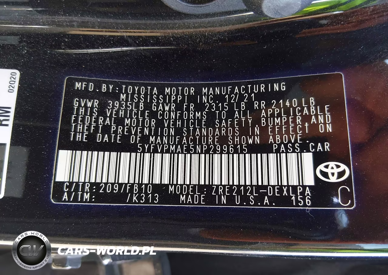 2022 Toyota Corolla Le VIN:5YFVPMAE5NP299615 - 9