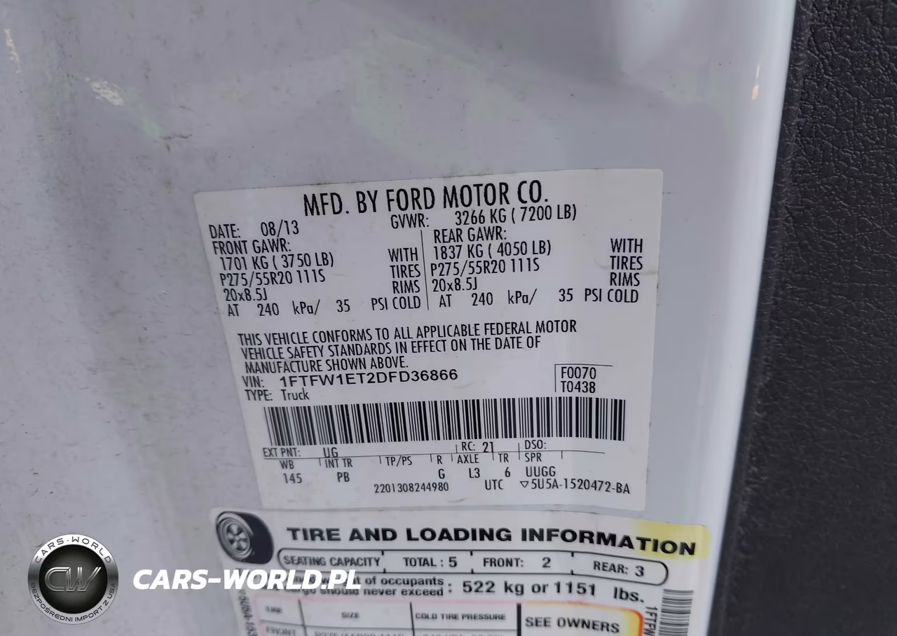 2013 Ford F-150 Platinum VIN:1FTFW1ET2DFD36866 - 9
