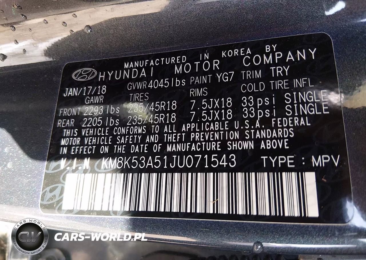 2018 Hyundai Kona Ultimate VIN:KM8K53A51JU071543 - 9