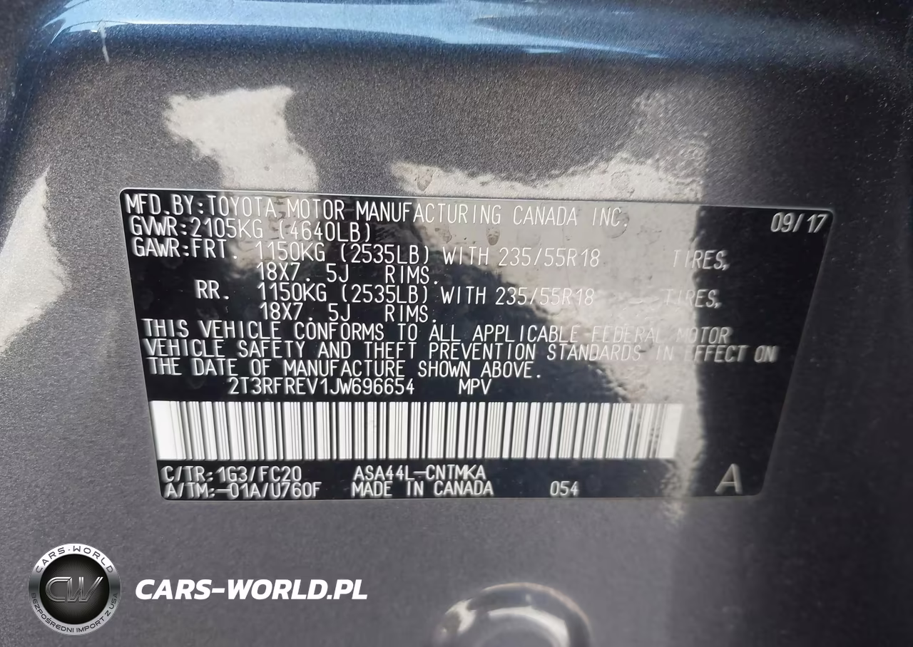 2018 Toyota Rav4 Adventure VIN:2T3RFREV1JW696654 - 9