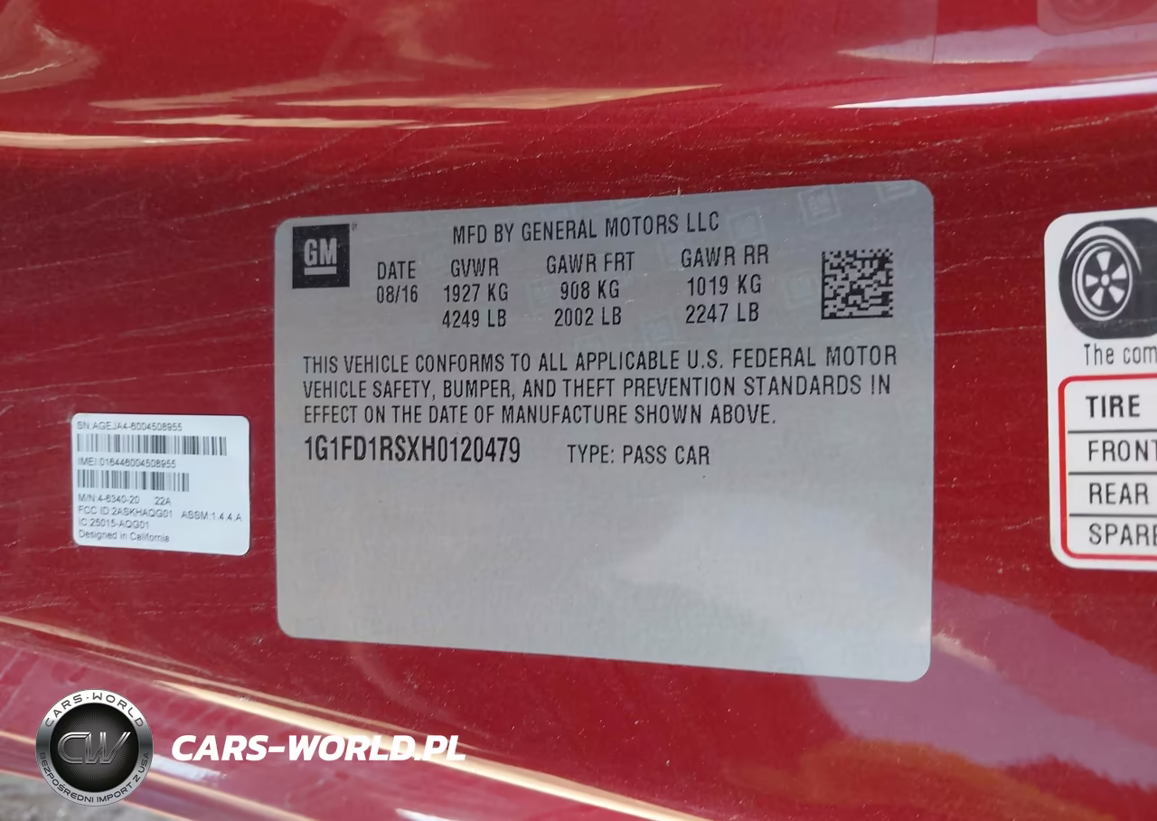 2017 Chevrolet Camaro 2Lt VIN:1G1FD1RSXH0120479 - 9