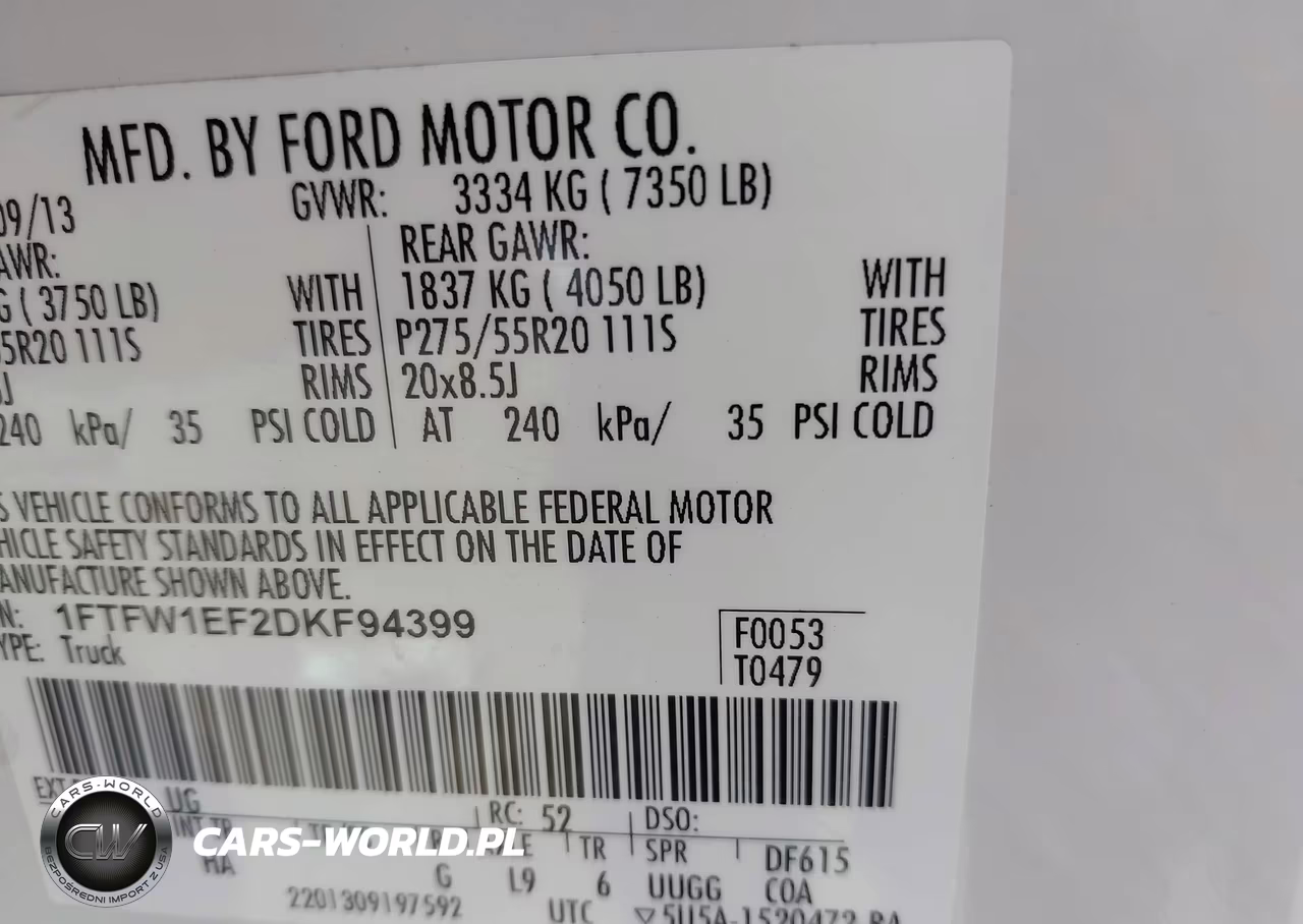 2013 Ford F-150 Lariat VIN:1FTFW1EF2DKF94399 - 9