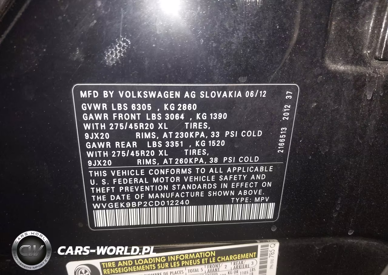 2012 Volkswagen Touareg Tdi Executive VIN:WVGEK9BP2CD012240 - 9