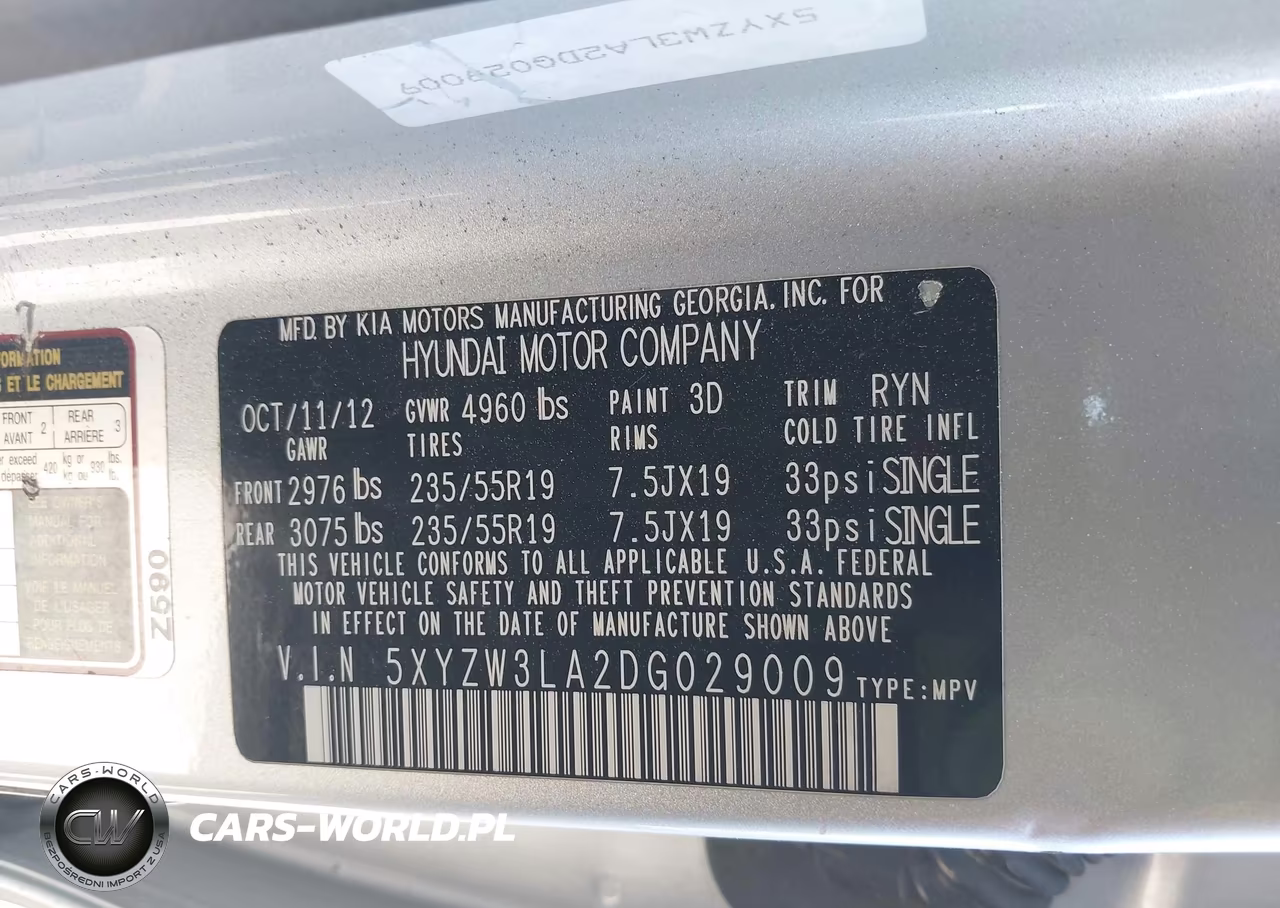 2013 Hyundai Santa Fe Sport 2.0T VIN:5XYZW3LA2DG029009 - 9