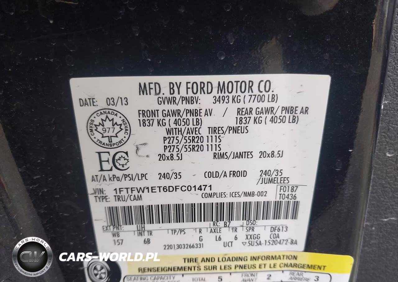 2013 Ford F-150 Fx4 VIN:1FTFW1ET6DFC01471 - 9