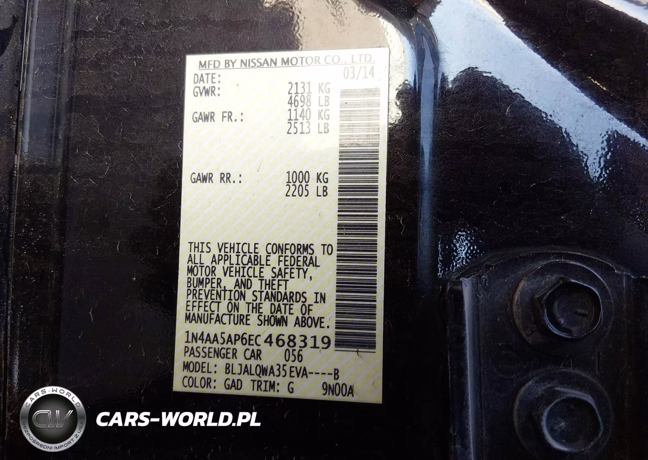 2014 Nissan Maxima 3.5 S VIN:1N4AA5AP6EC468319 - 9