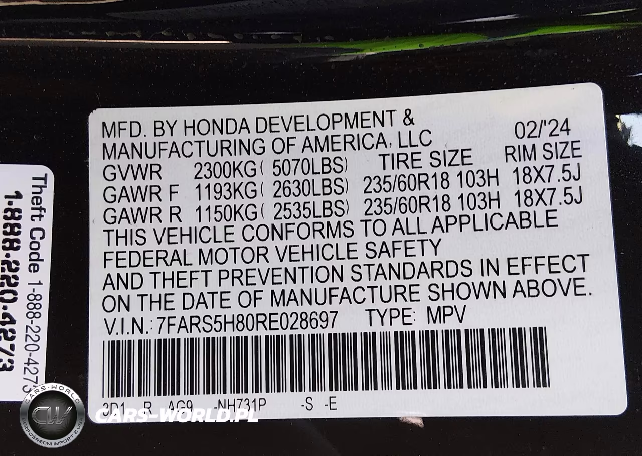 2024 Honda Cr-V Hybrid Sport-L VIN:7FARS5H80RE028697 - 9