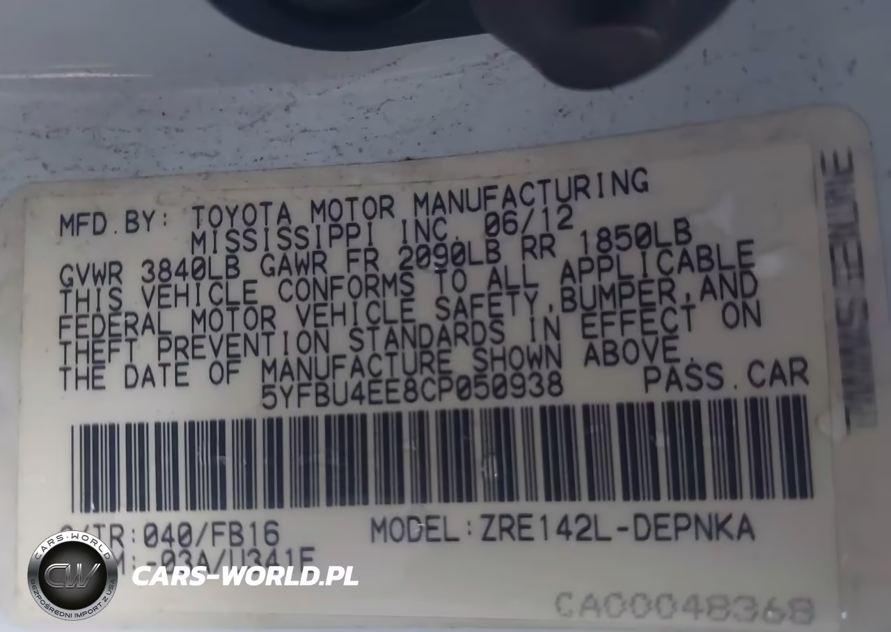 2012 Toyota Corolla Le VIN:5YFBU4EE8CP050938 - 9