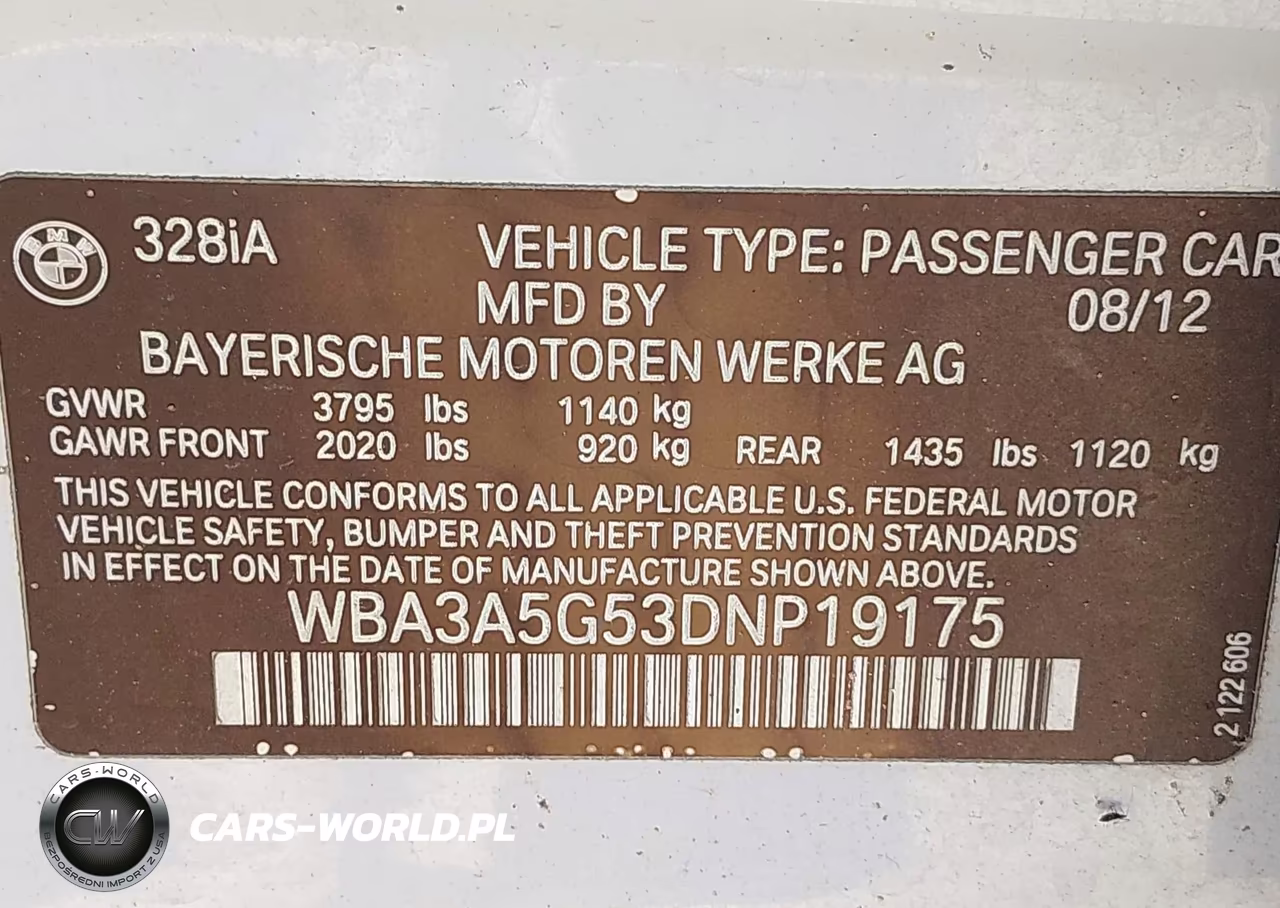 2013 BMW 328I VIN:WBA3A5G53DNP19175 - 9