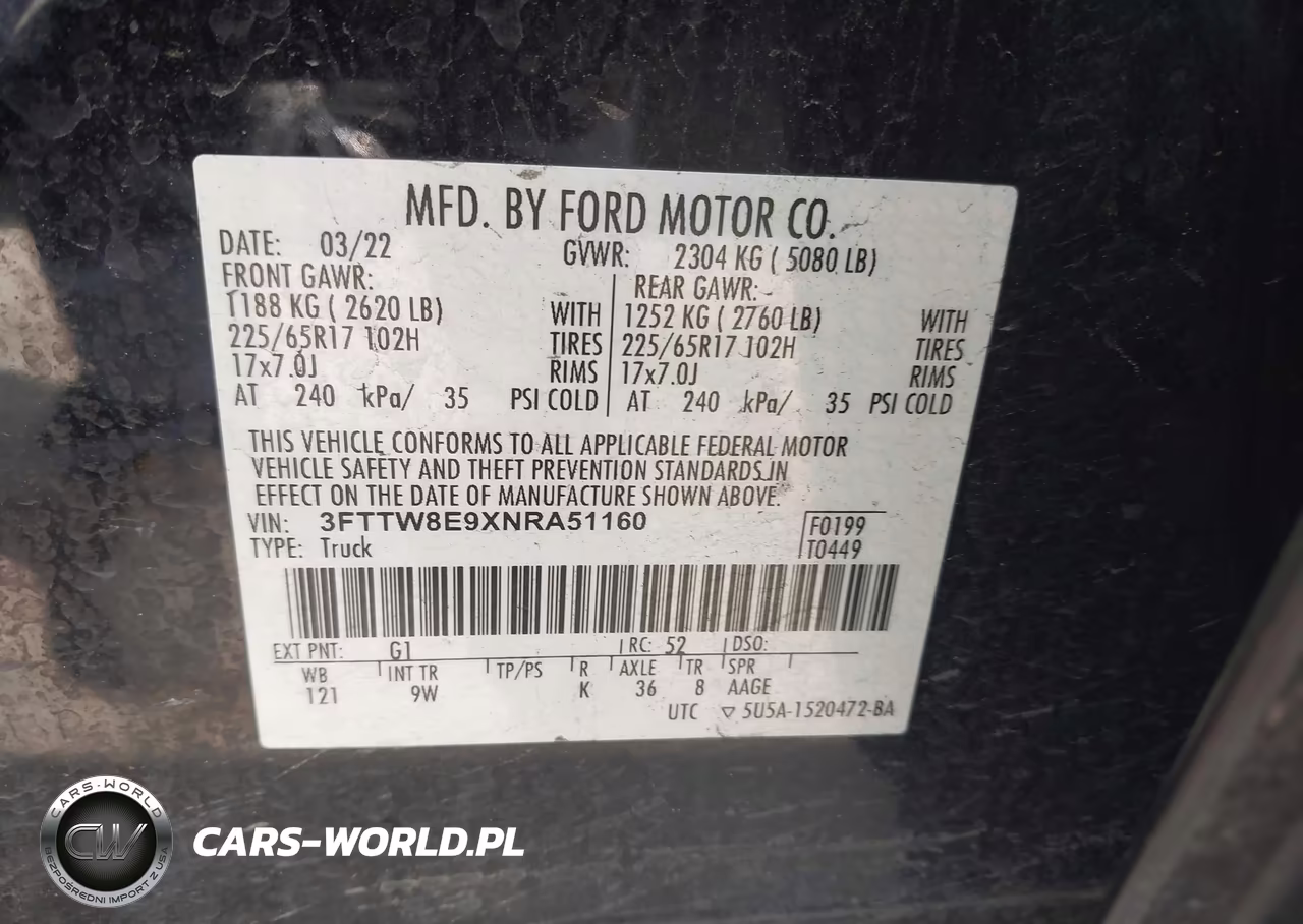 2022 Ford Maverick Xl VIN:3FTTW8E9XNRA51160 - 9