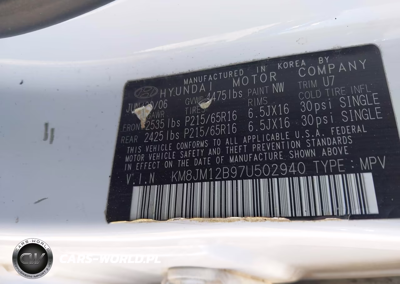 2007 Hyundai Tucson Gls VIN:KM8JM12B97U502940 - 9