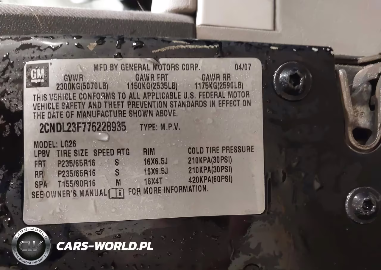 2007 Chevrolet Equinox Ls VIN:2CNDL23F776228935 - 9