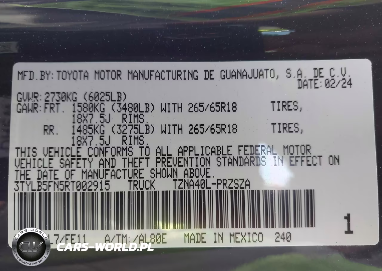 2024 Toyota Tacoma Trd Sport VIN:3TYLB5FN5RT002915 - 9