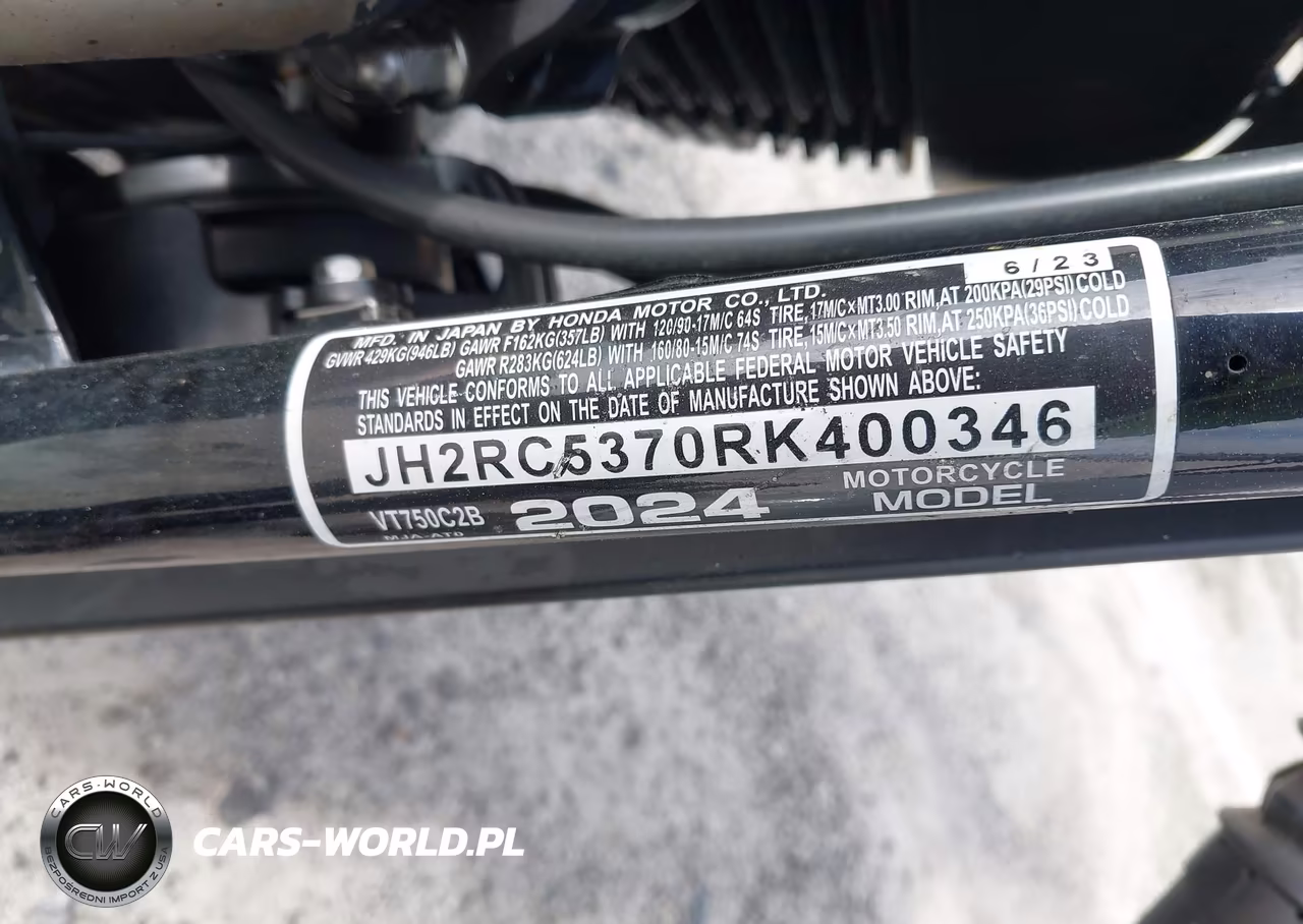 2024 Honda Vt750 C2B VIN:JH2RC5370RK400346 - 10